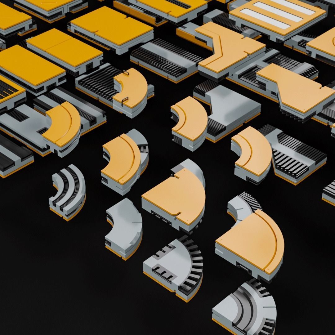 Sci-Fi Blocks Kit-Bash Set 3D model_16