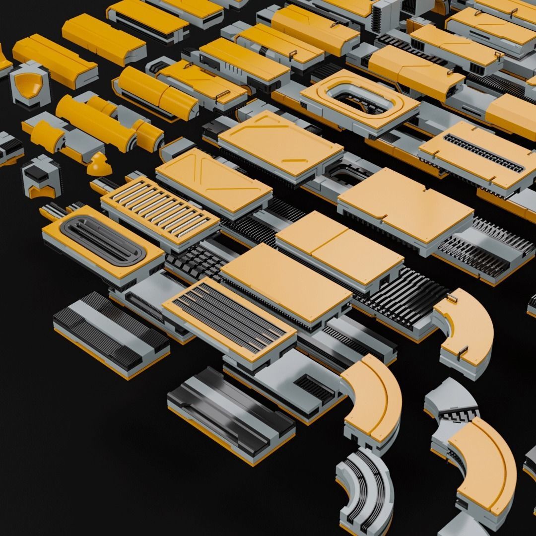 Sci-Fi Blocks Kit-Bash Set 3D model_15