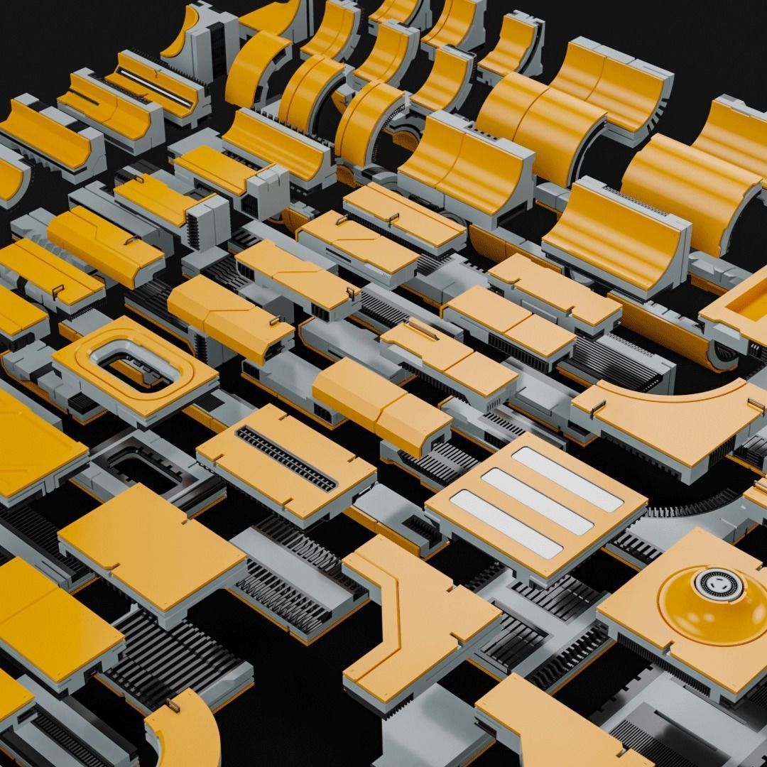 Sci-Fi Blocks Kit-Bash Set 3D model_13