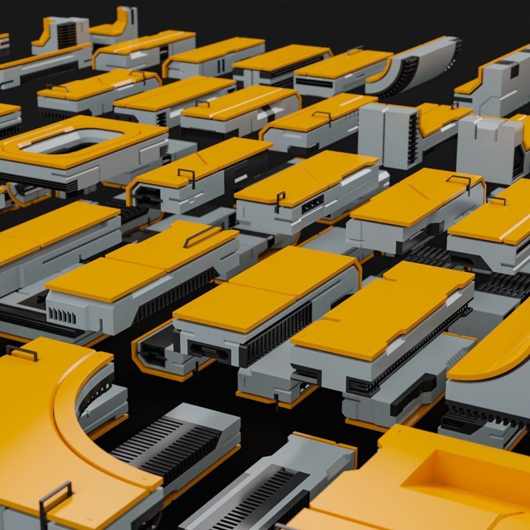 Sci-Fi Blocks Kit-Bash Set 3D model_29