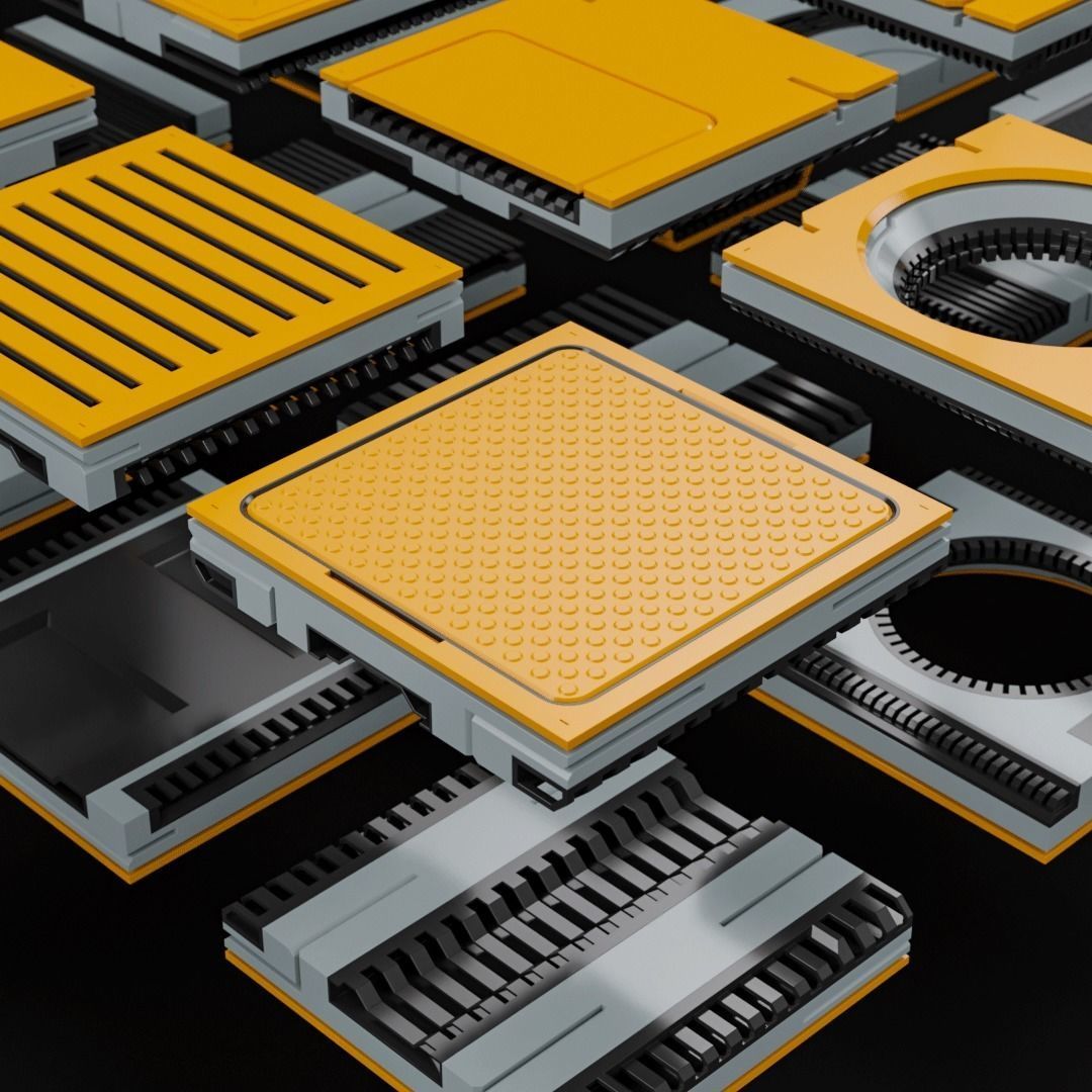 Sci-Fi Blocks Kit-Bash Set 3D model_23