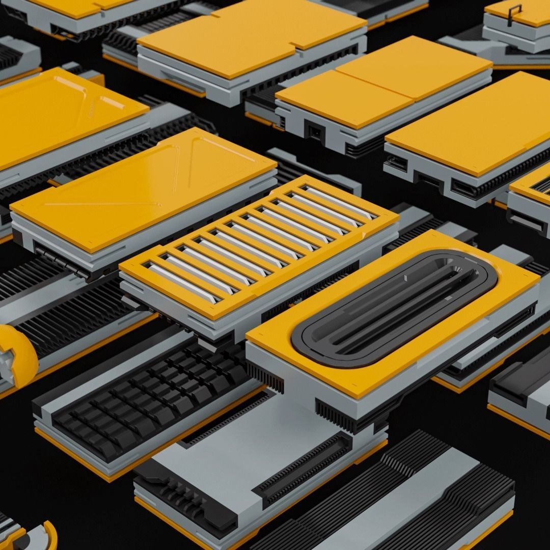 Sci-Fi Blocks Kit-Bash Set 3D model_27