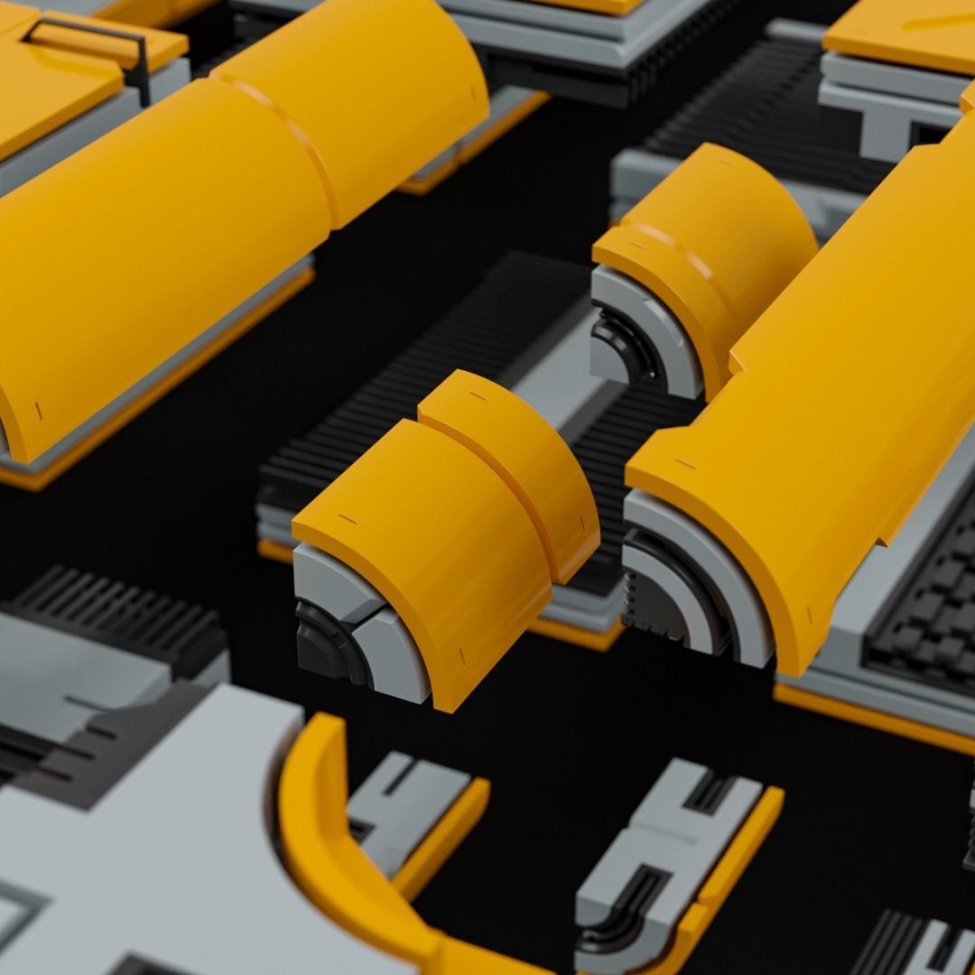 Sci-Fi Blocks Kit-Bash Set 3D model_28