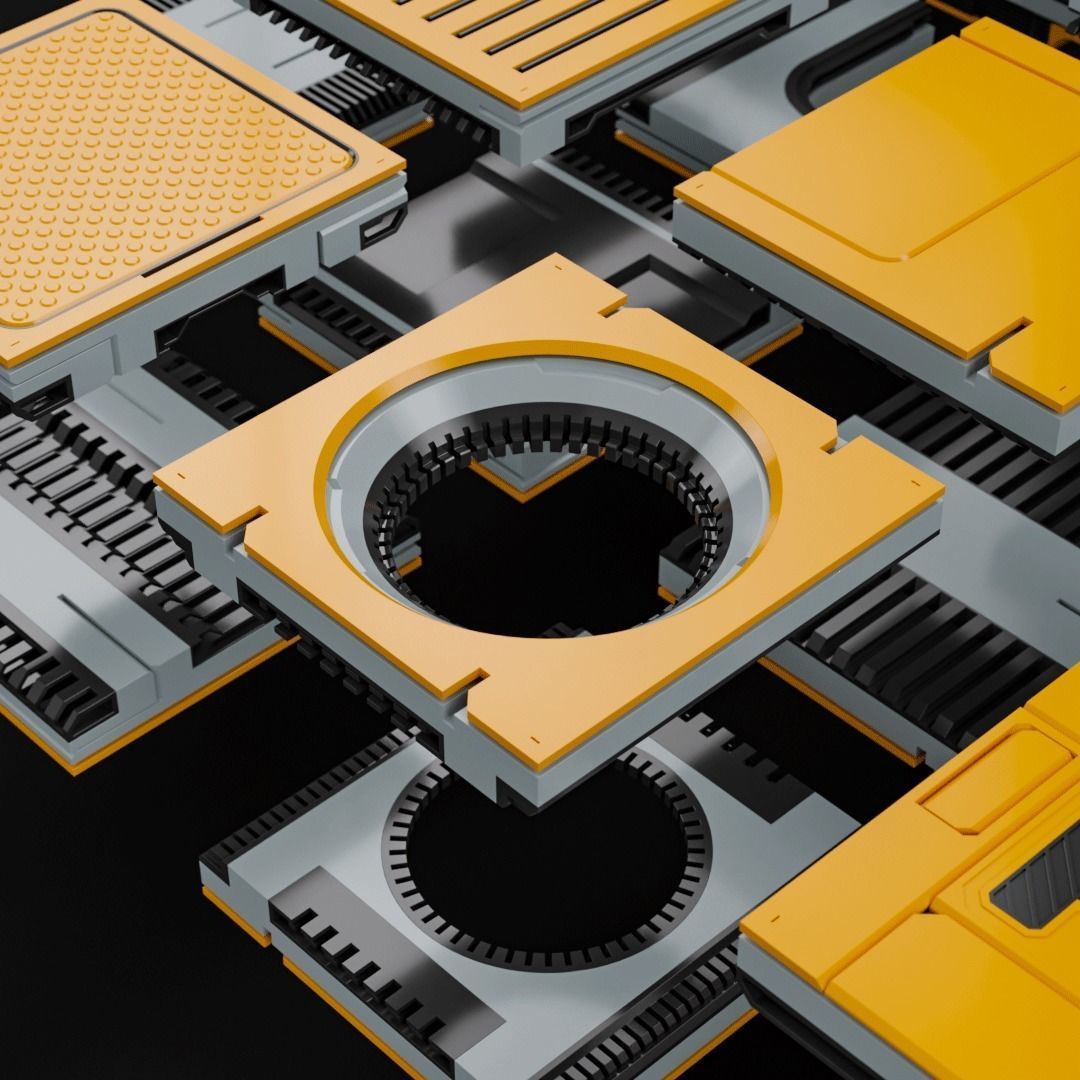 Sci-Fi Blocks Kit-Bash Set 3D model_24