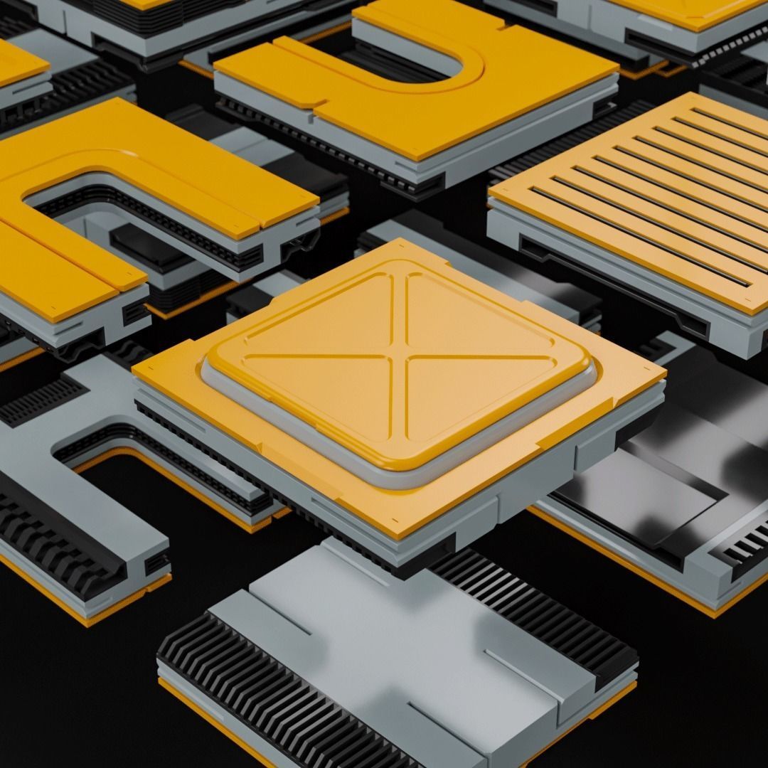 Sci-Fi Blocks Kit-Bash Set 3D model_22