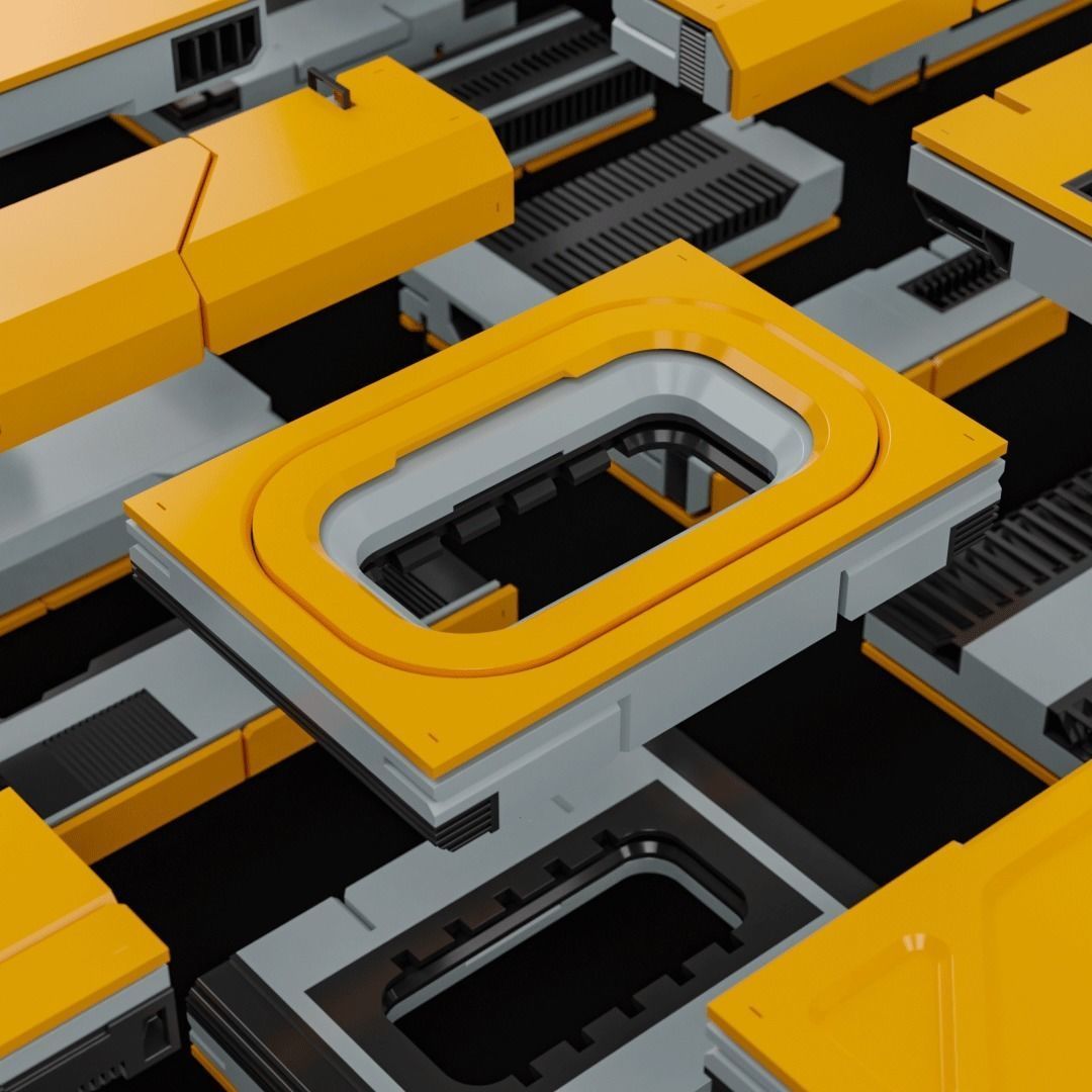 Sci-Fi Blocks Kit-Bash Set 3D model_21