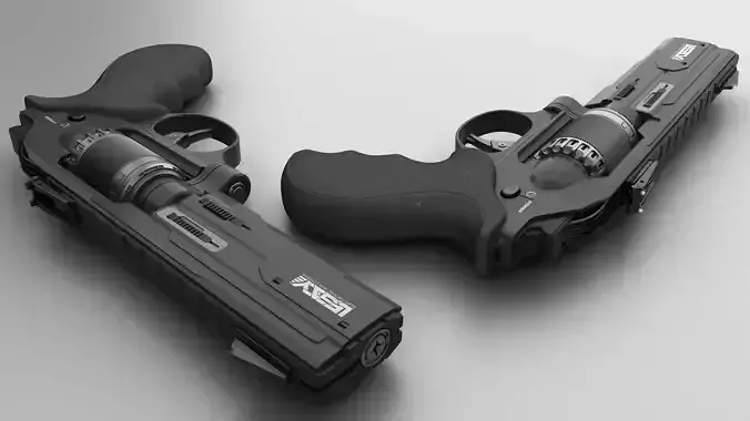 ASTRA - Concept of futuristic handgun with shape of revolver 3D model