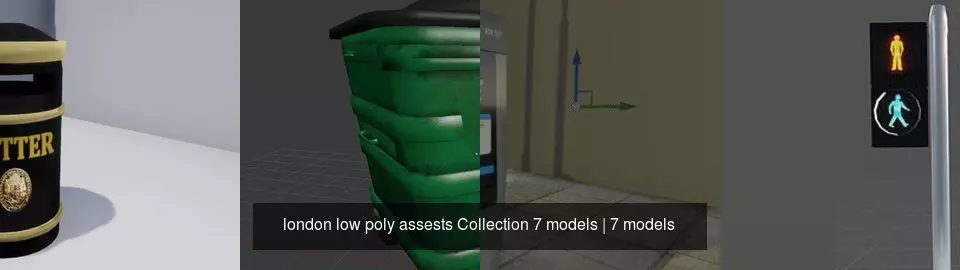 london low poly assests Collection 7 models _2