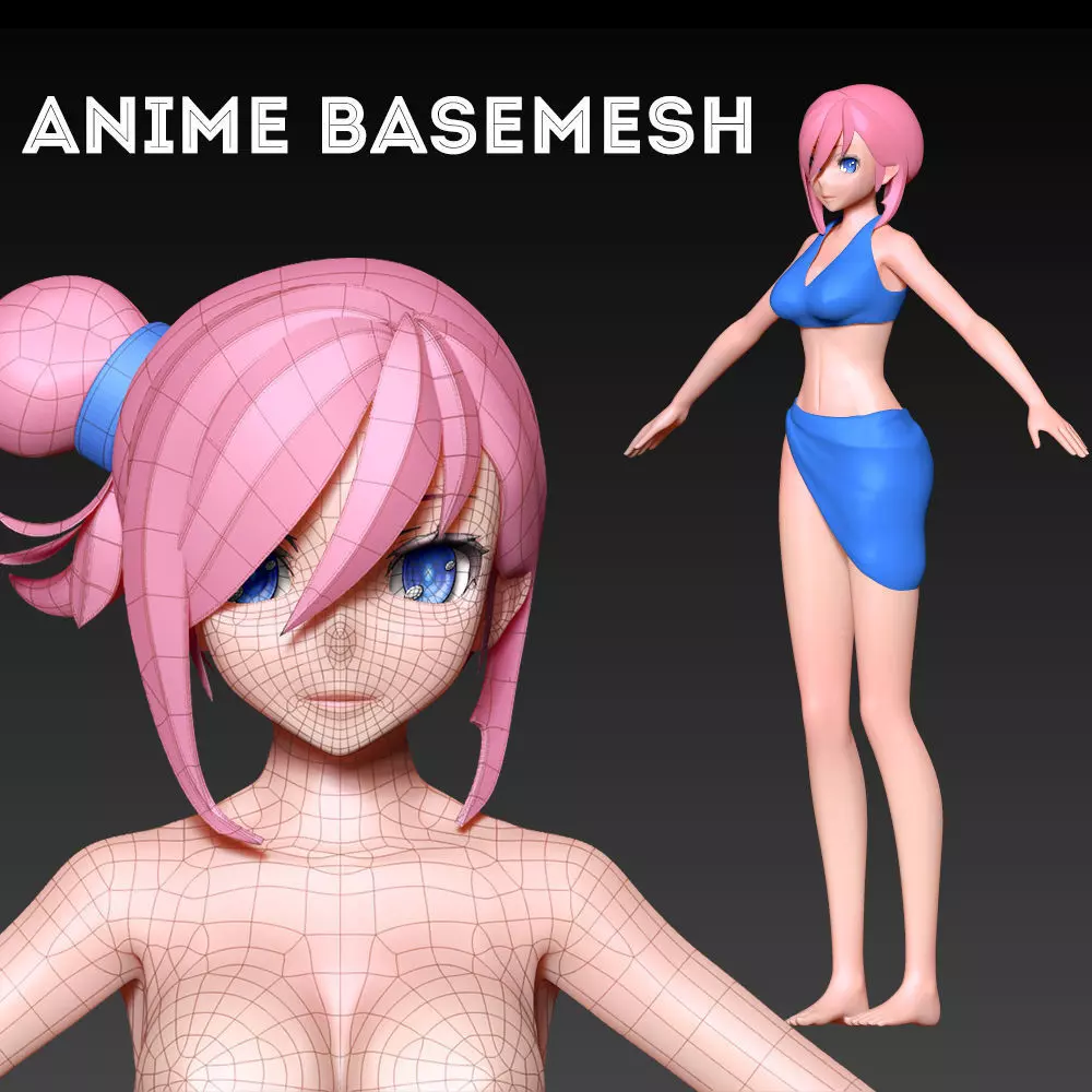 Anime Basemesh 3D model