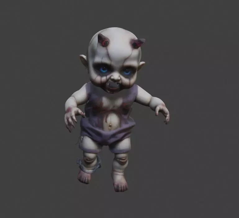 Creepy Demonic Doll Free 3D model