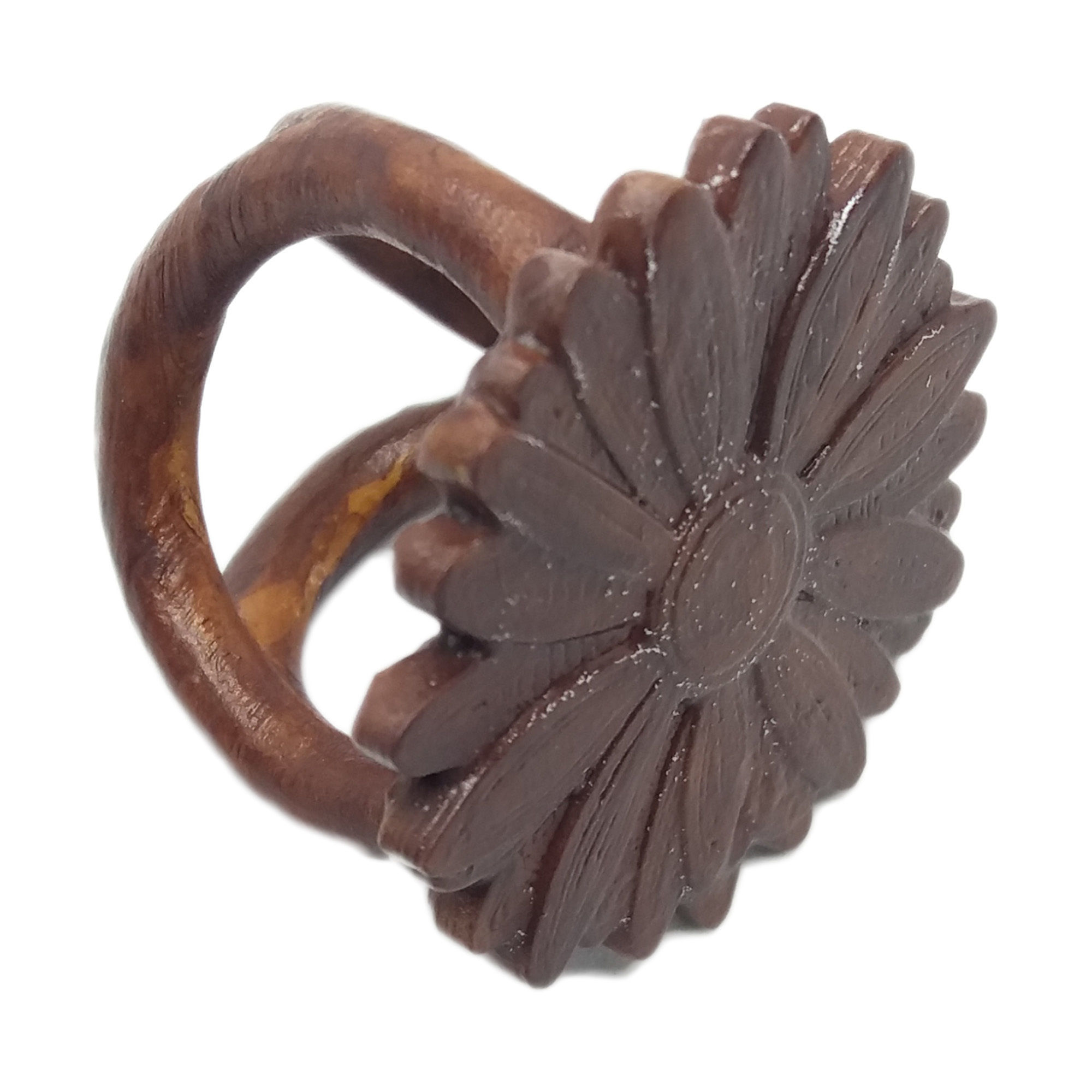 Scarf buckle triple ring with daisy and diameter 28mm 3D print model_3