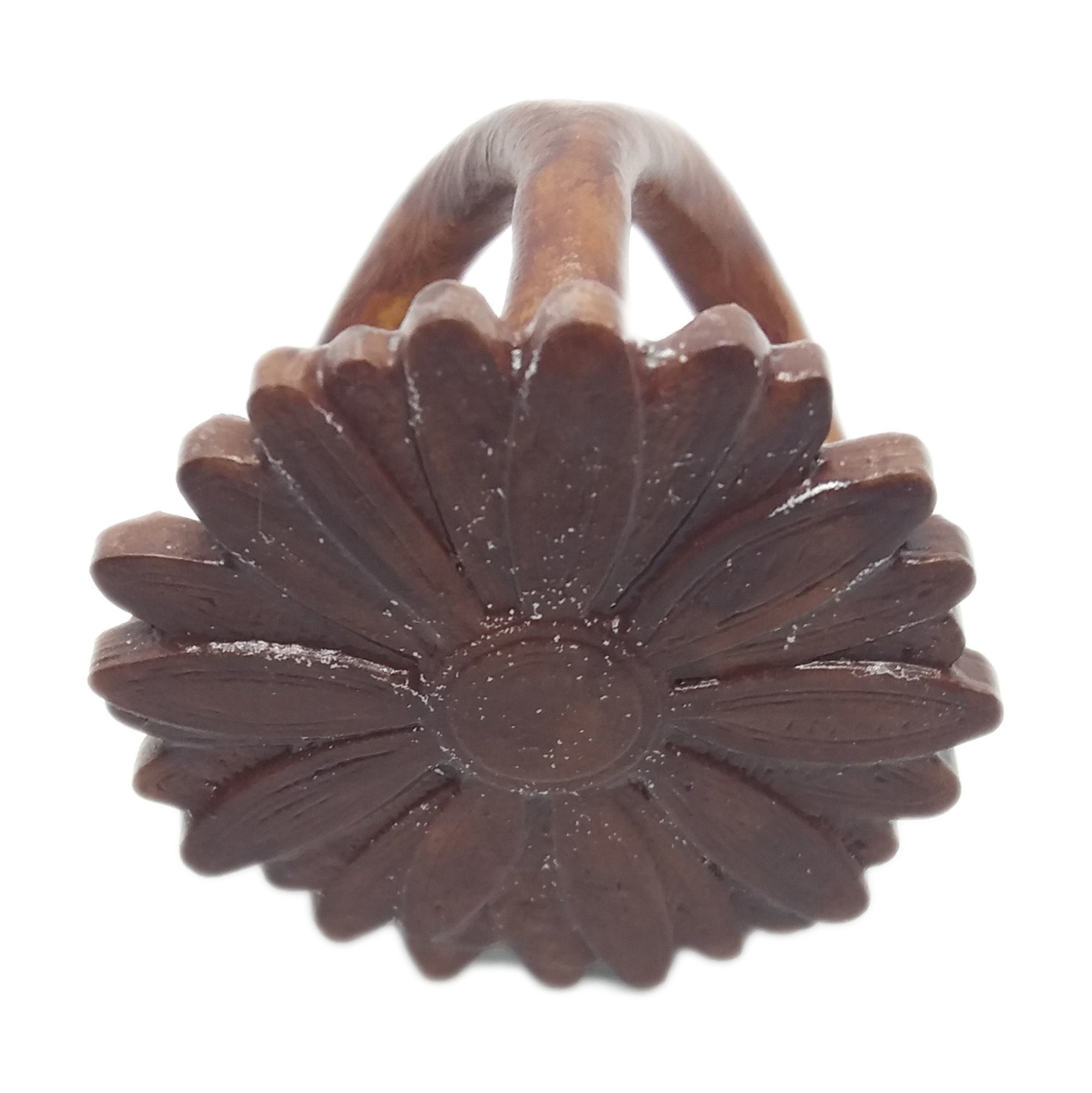 Scarf buckle triple ring with daisy and diameter 28mm 3D print model_1