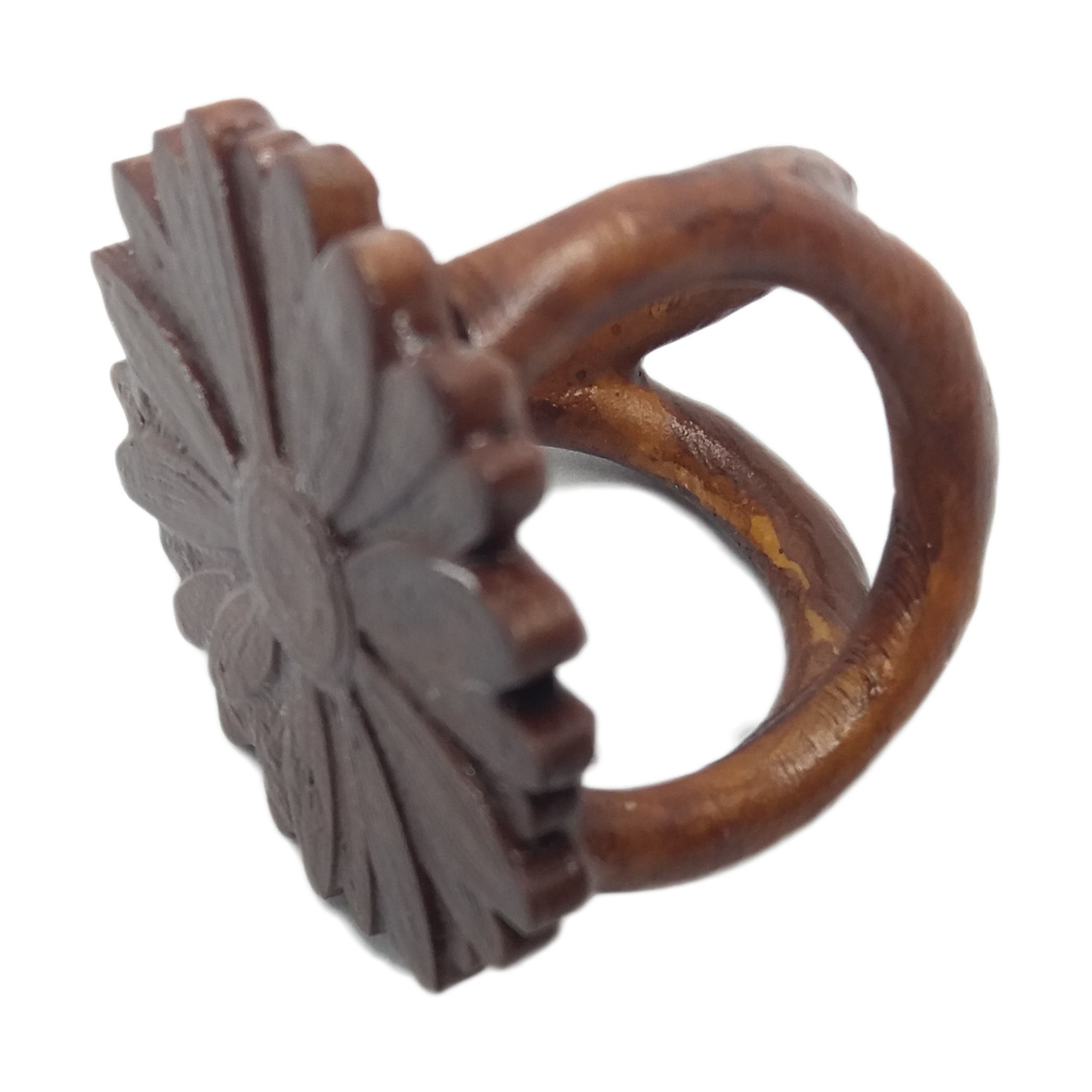 Scarf buckle triple ring with daisy and diameter 28mm 3D print model_2