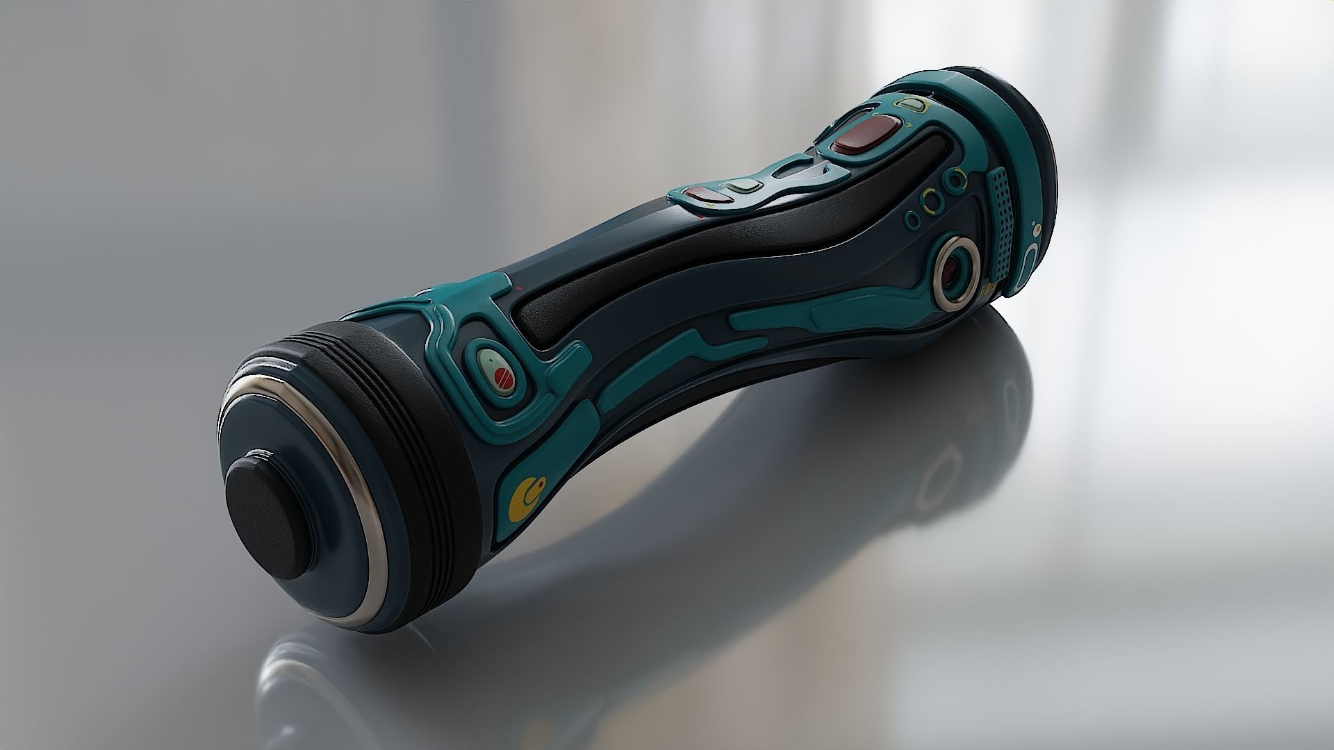 Futuristic flashlight concept model 3D model_4