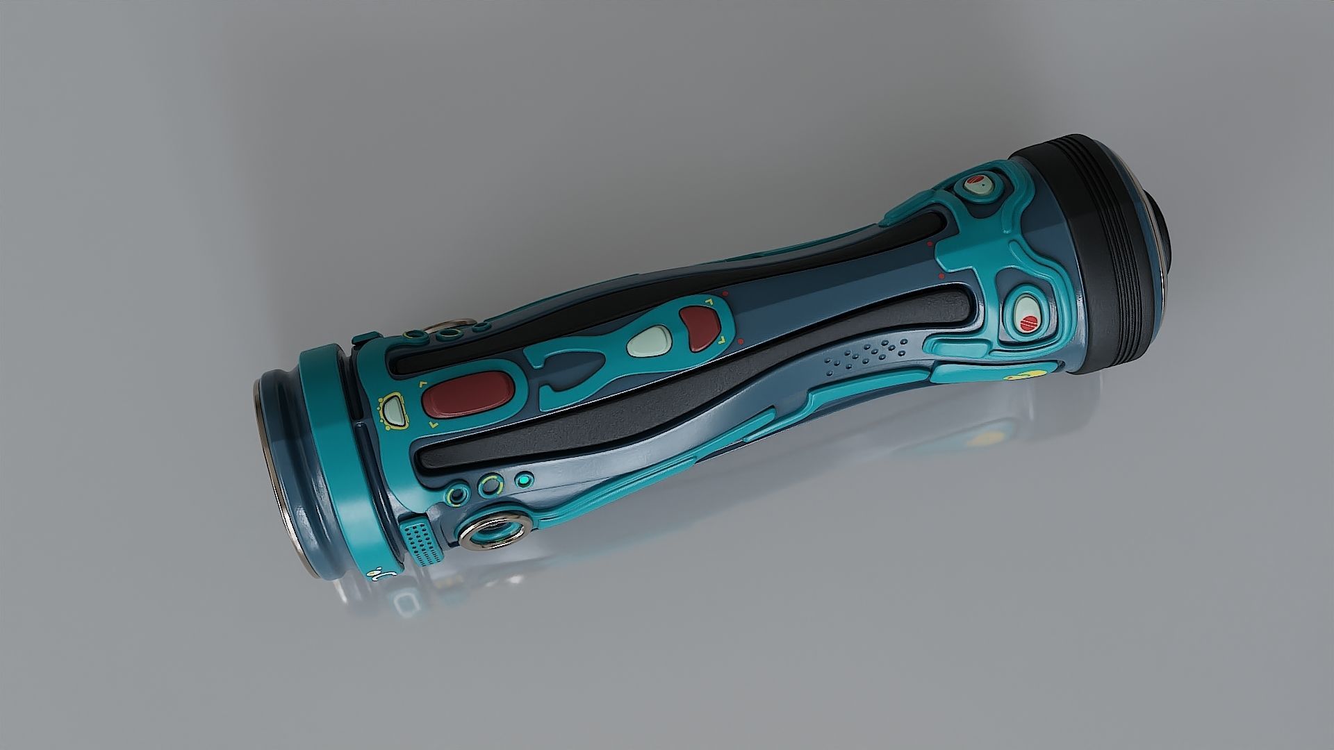 Futuristic flashlight concept model 3D model_1