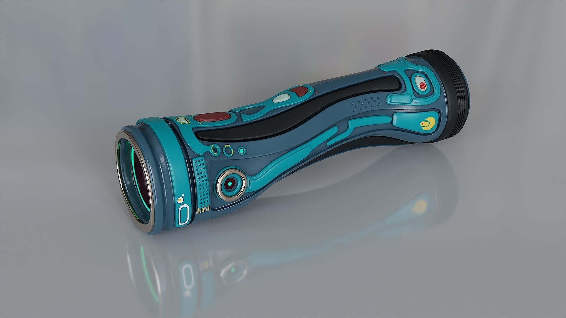 Futuristic flashlight concept model 3D model_0