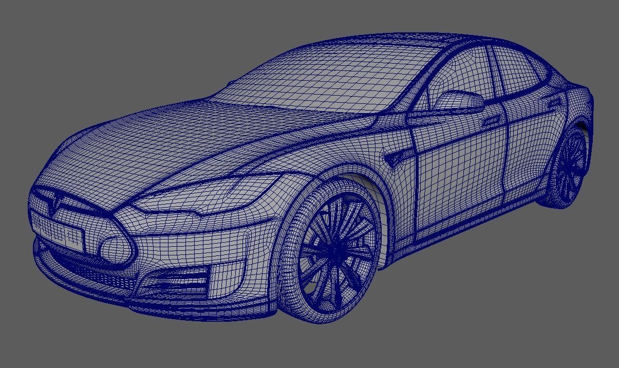 Realistic Car Tesla Model S Realistic PBR Vehicle with Interior  Low-poly 3D model_14