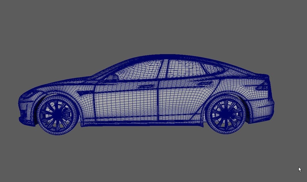 Realistic Car Tesla Model S Realistic PBR Vehicle with Interior  Low-poly 3D model_15
