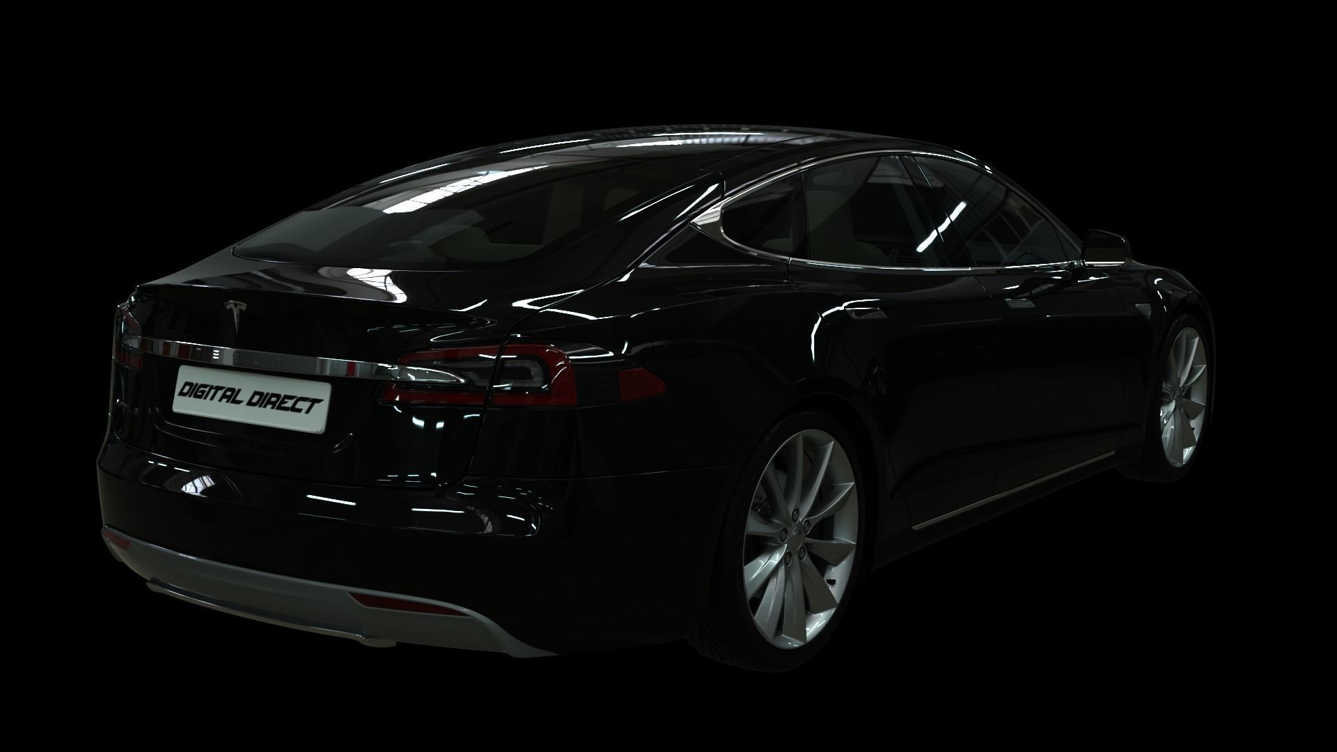 Realistic Car Tesla Model S Realistic PBR Vehicle with Interior  Low-poly 3D model_12