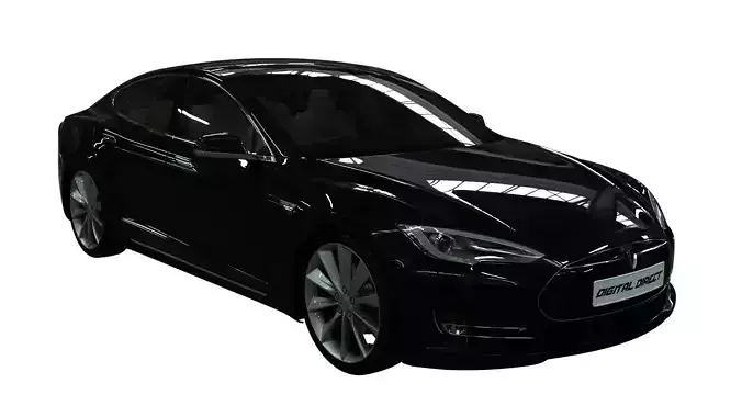 Realistic Car Tesla Model S Realistic PBR Vehicle with Interior  Low-poly 3D model
