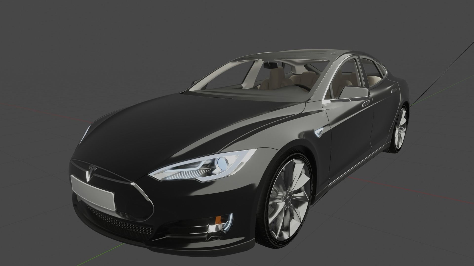 Realistic Car Tesla Model S Realistic PBR Vehicle with Interior  Low-poly 3D model_24