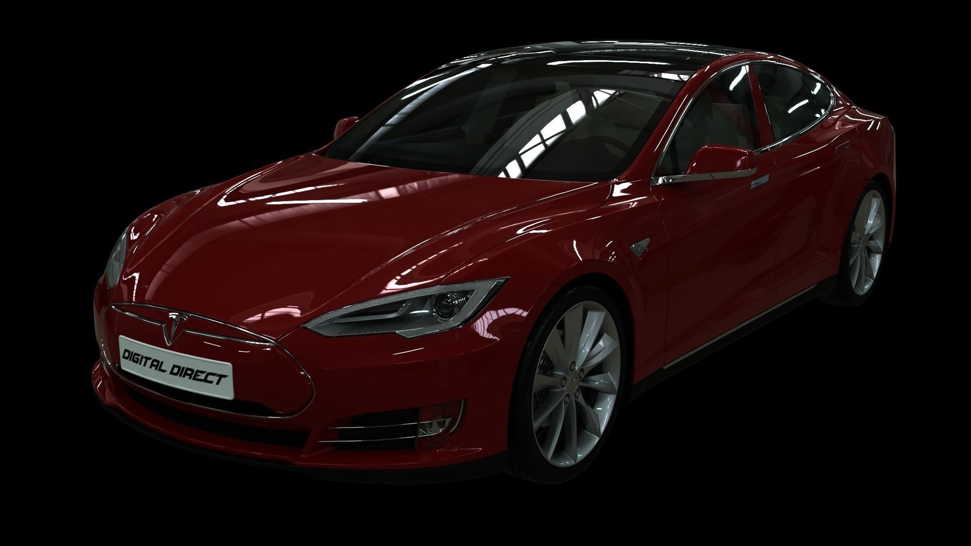 Realistic Car Tesla Model S Realistic PBR Vehicle with Interior  Low-poly 3D model_9