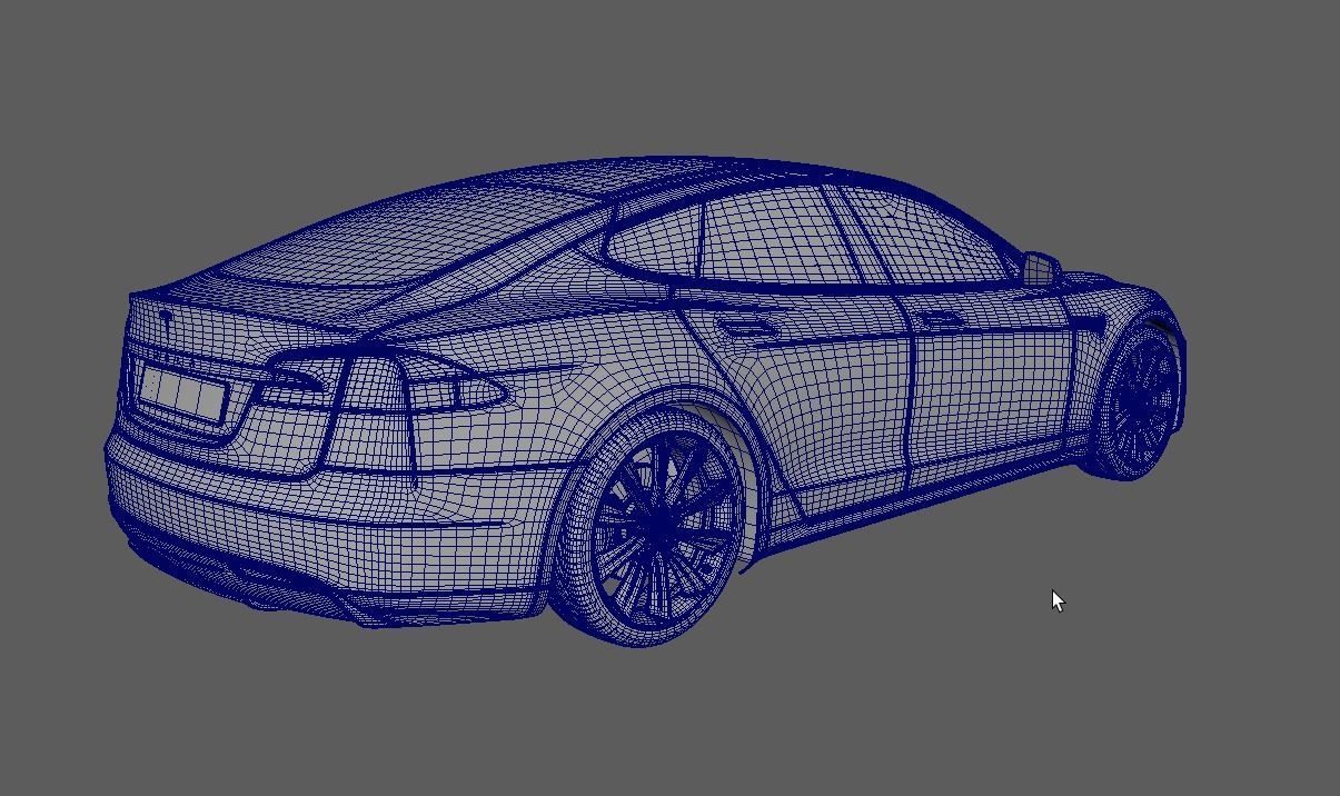 Realistic Car Tesla Model S Realistic PBR Vehicle with Interior  Low-poly 3D model_19