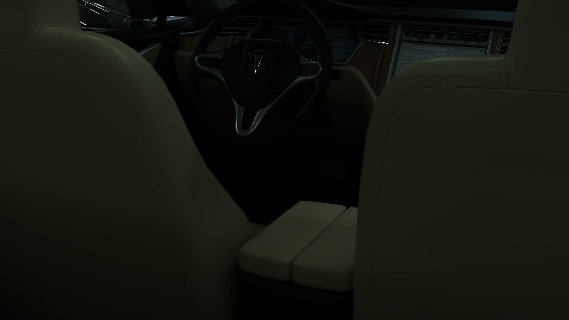 Realistic Car Tesla Model S Realistic PBR Vehicle with Interior  Low-poly 3D model_11