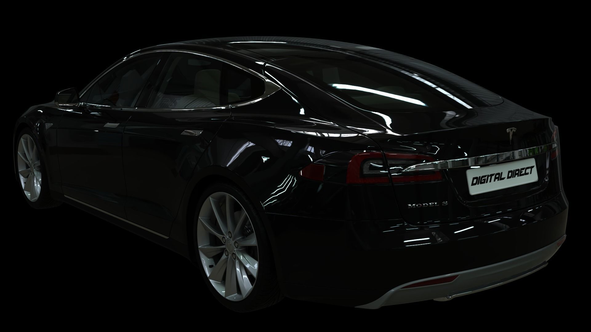 Realistic Car Tesla Model S Realistic PBR Vehicle with Interior  Low-poly 3D model_5