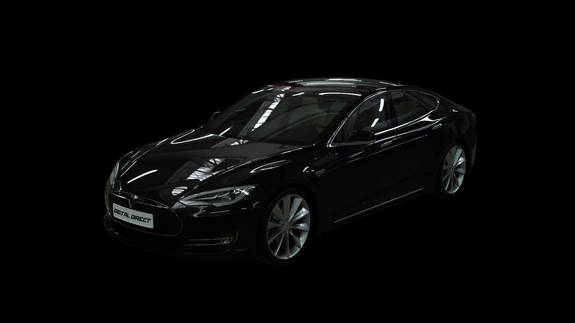 Realistic Car Tesla Model S Realistic PBR Vehicle with Interior  Low-poly 3D model_22