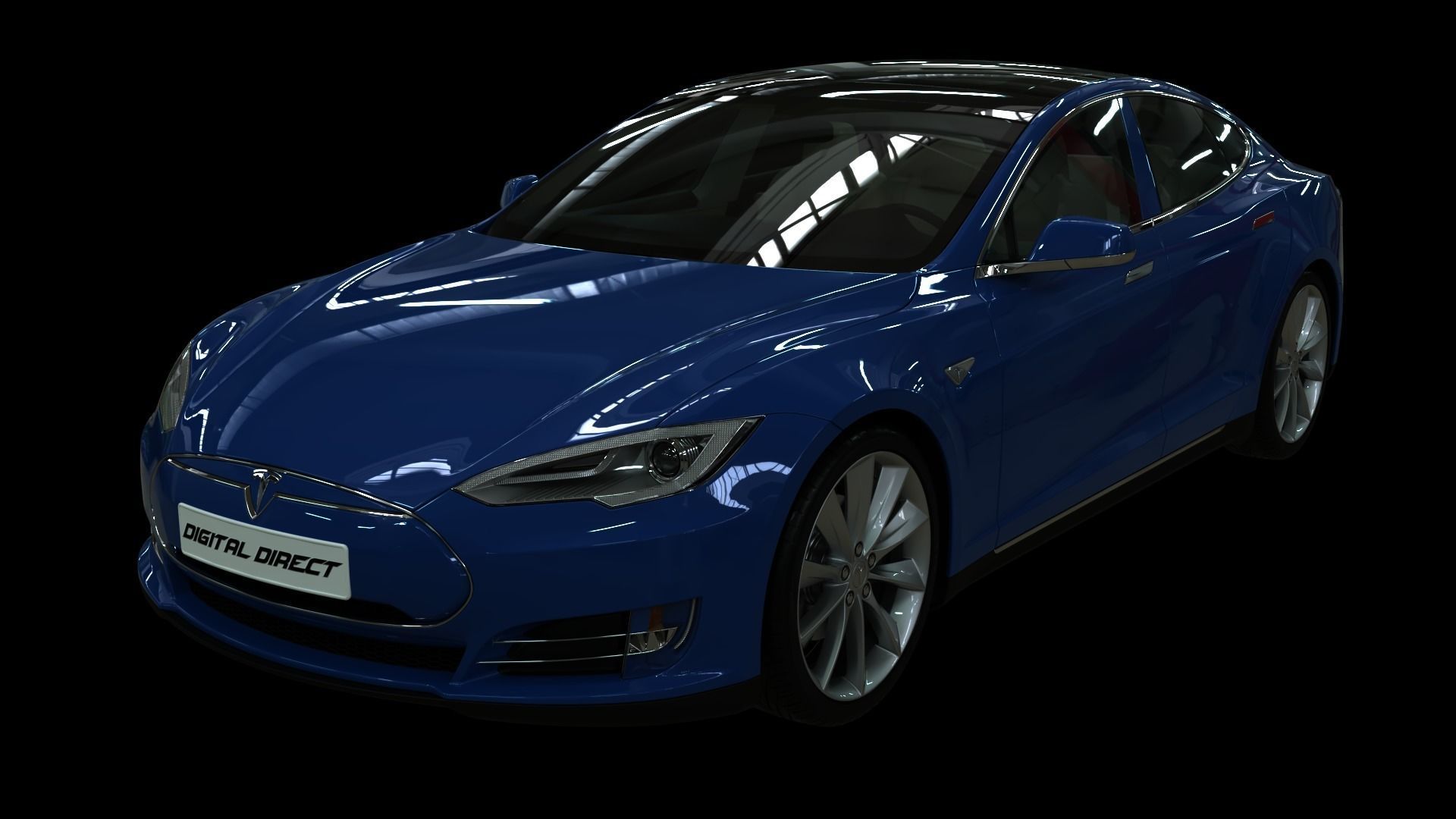 Realistic Car Tesla Model S Realistic PBR Vehicle with Interior  Low-poly 3D model_10