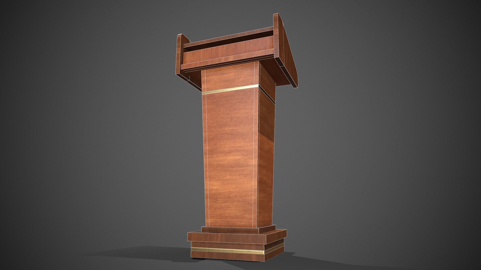 Rostrum Stand with Microphones Low-poly 3D model_7