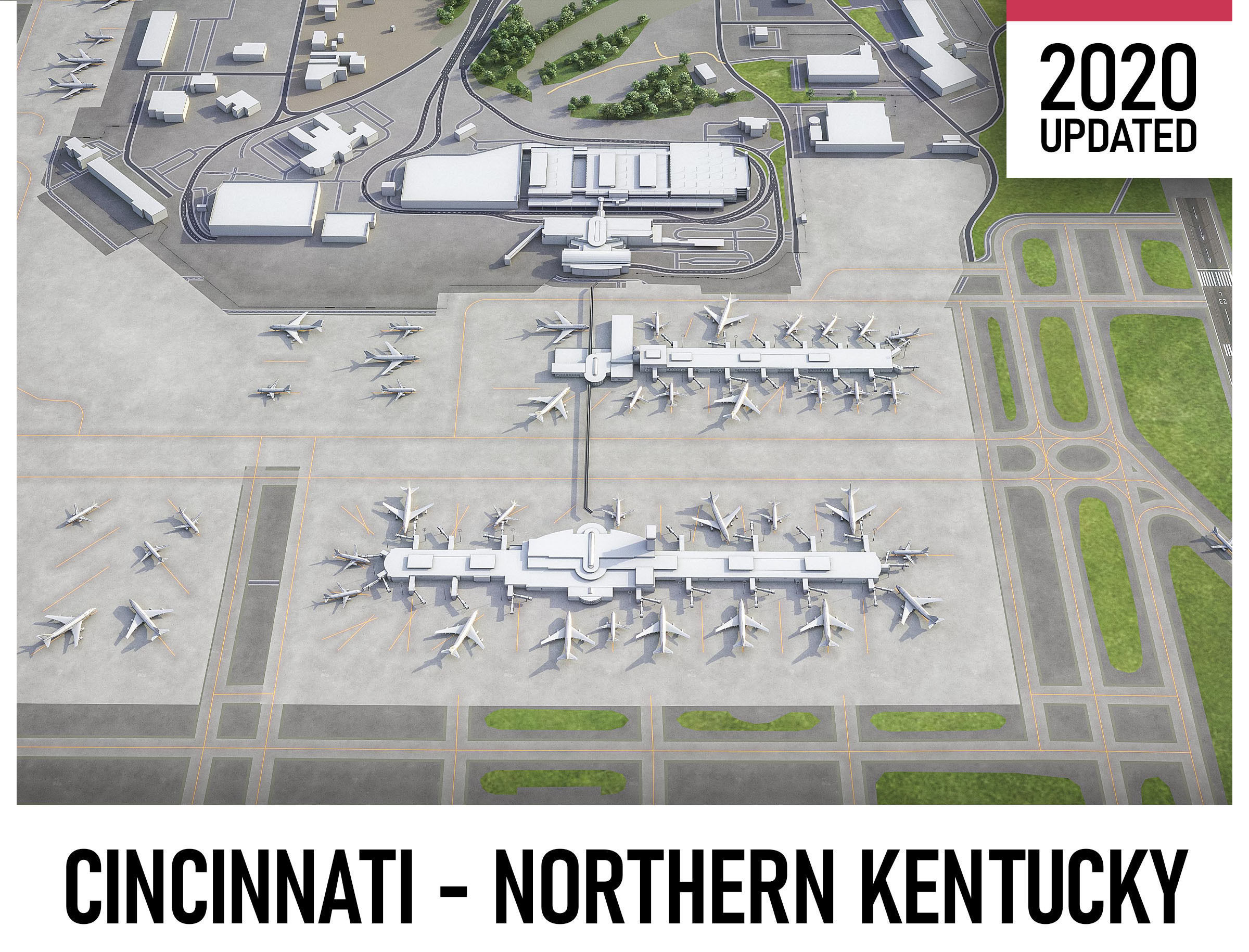 3D model Cincinnati Northern Kentucky Airport CVG VR / AR / low