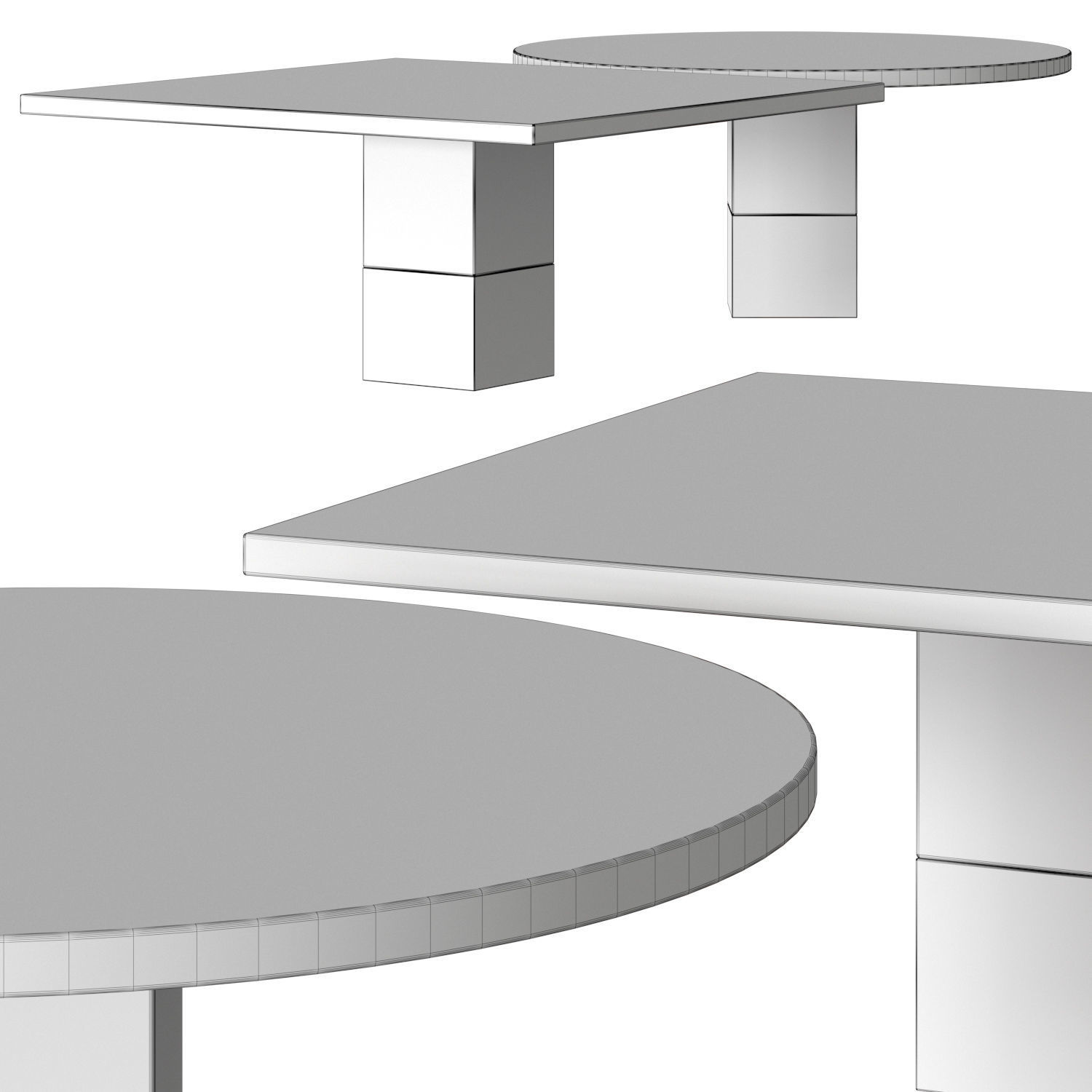 Nota Bene Square  Round Tables by Van Rossum 3D model_1