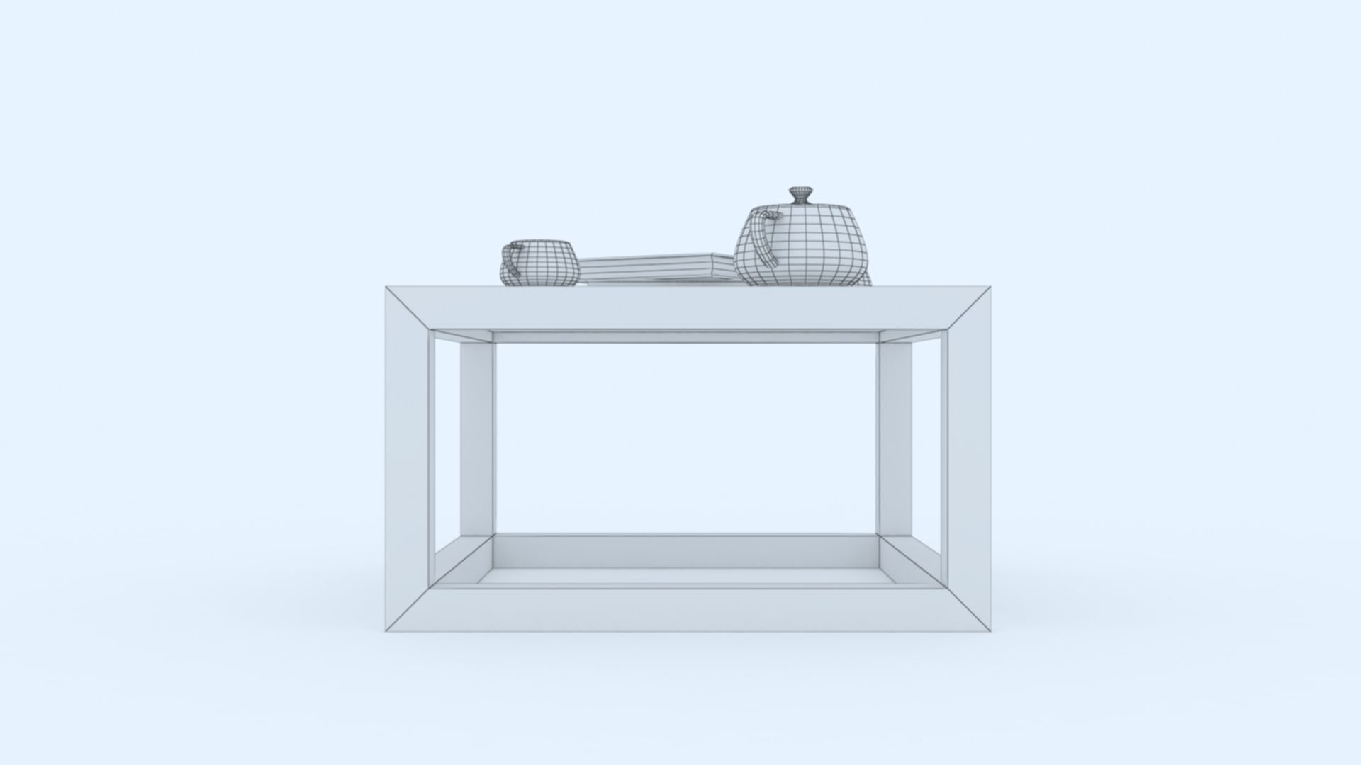 Teapoy Table Low-poly 3D model_10