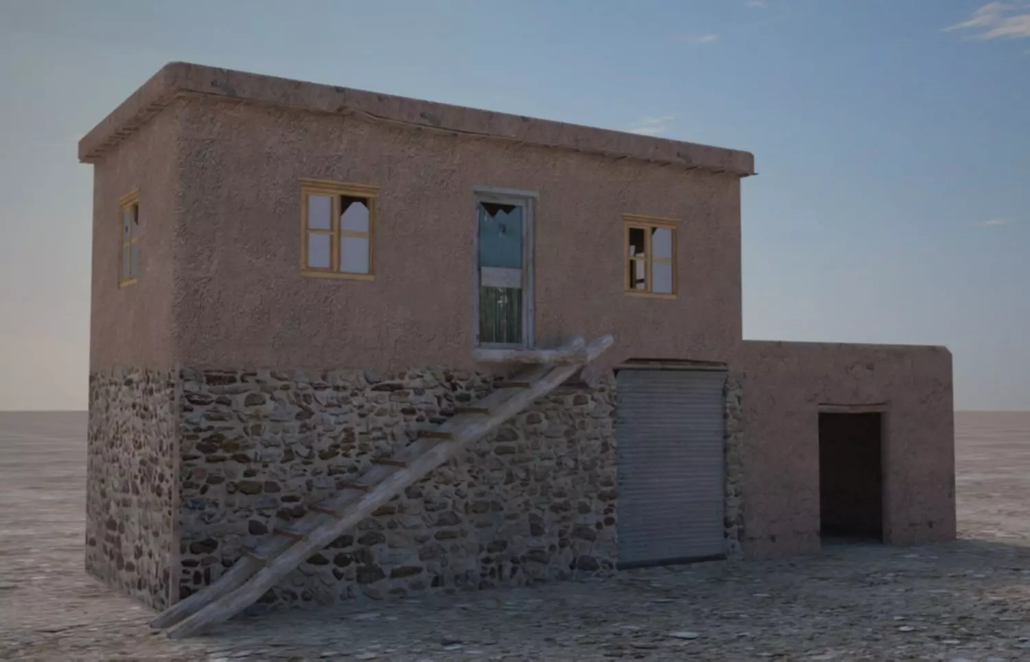 Afghan house Low-poly 3D model_0