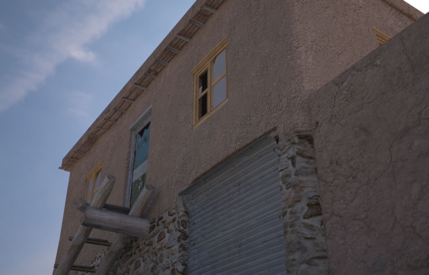 Afghan house Low-poly 3D model_2