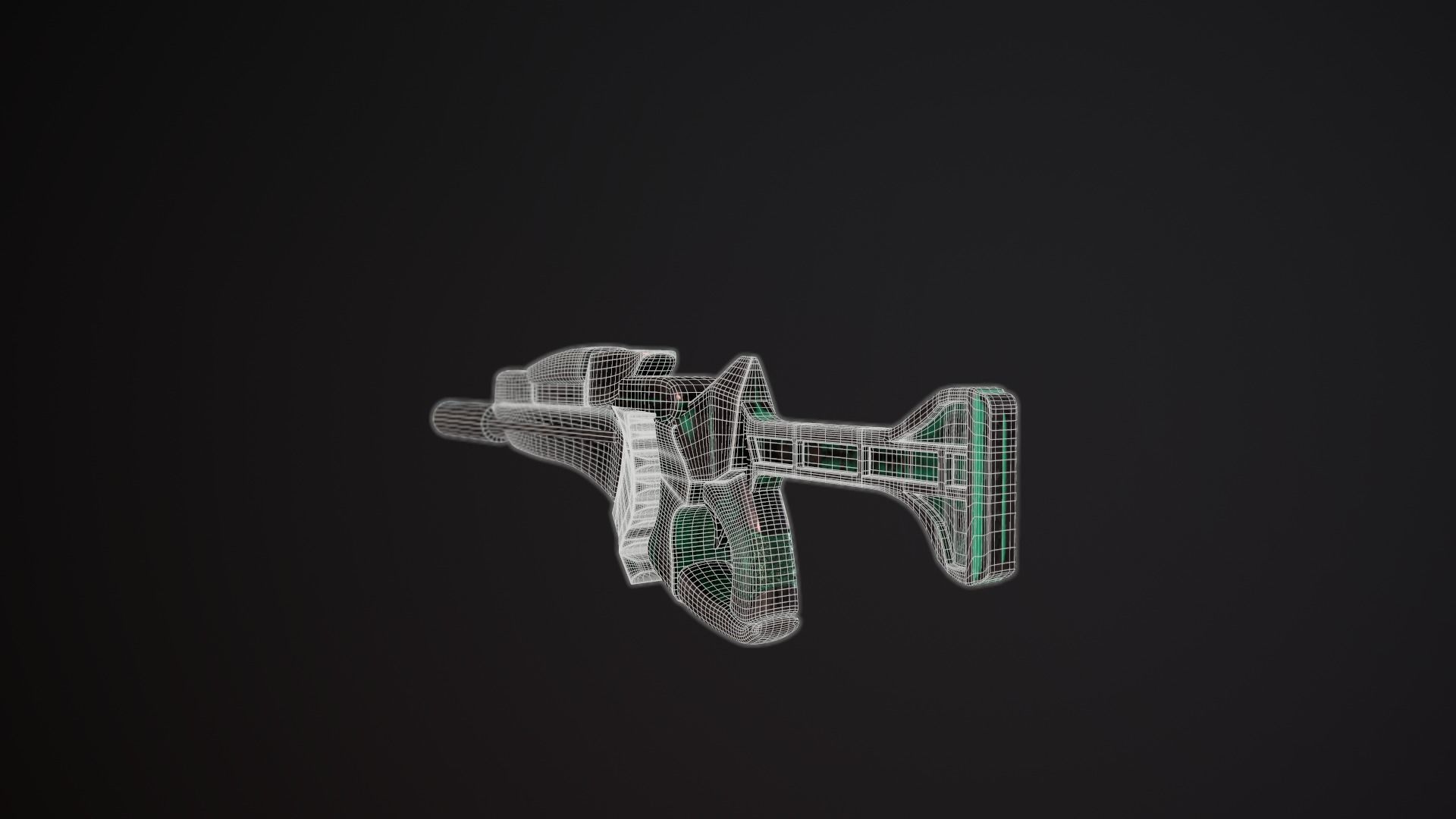 Steel Dragon Alien Weapon Low-poly 3D model_8