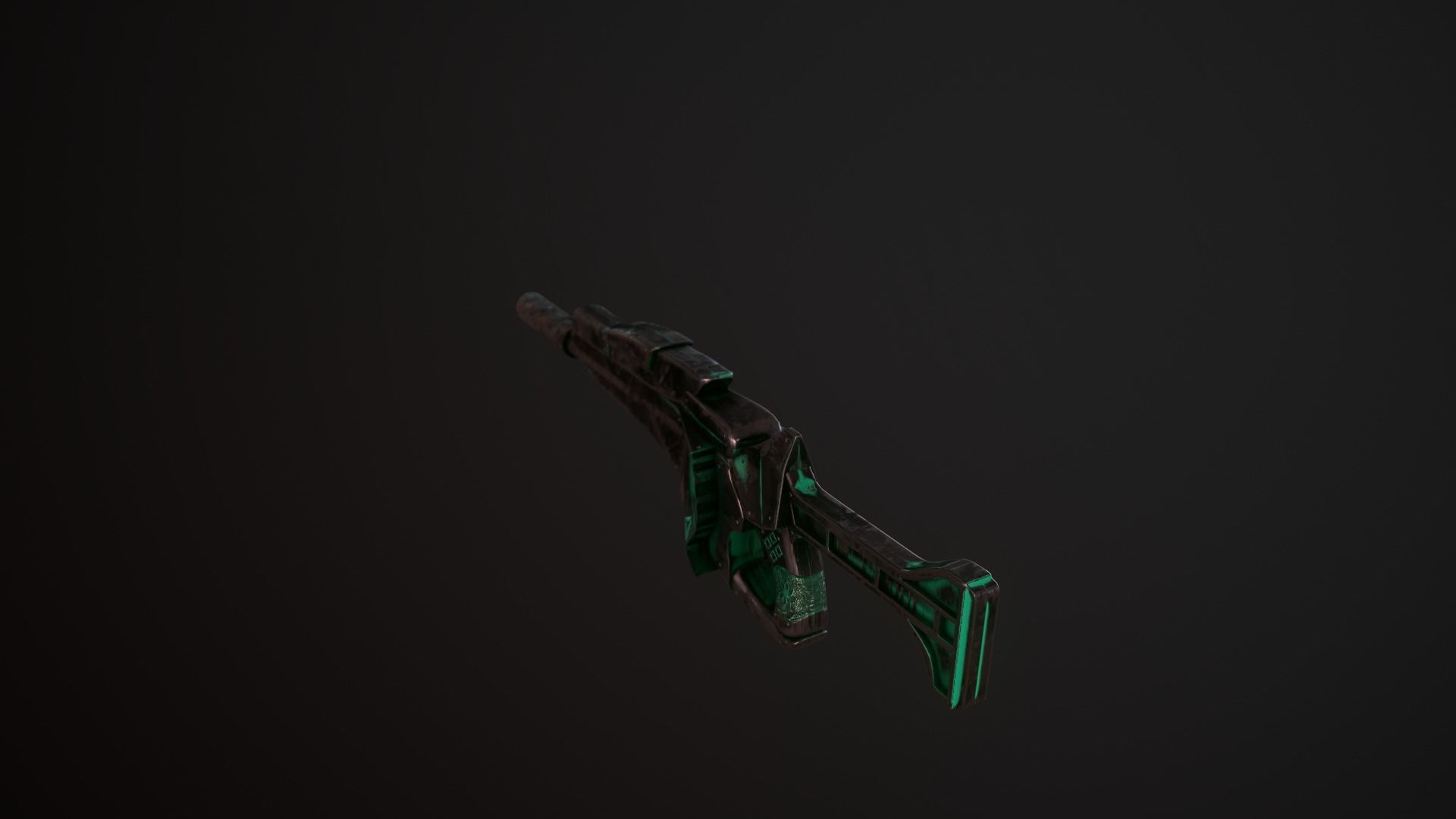 Steel Dragon Alien Weapon Low-poly 3D model_6