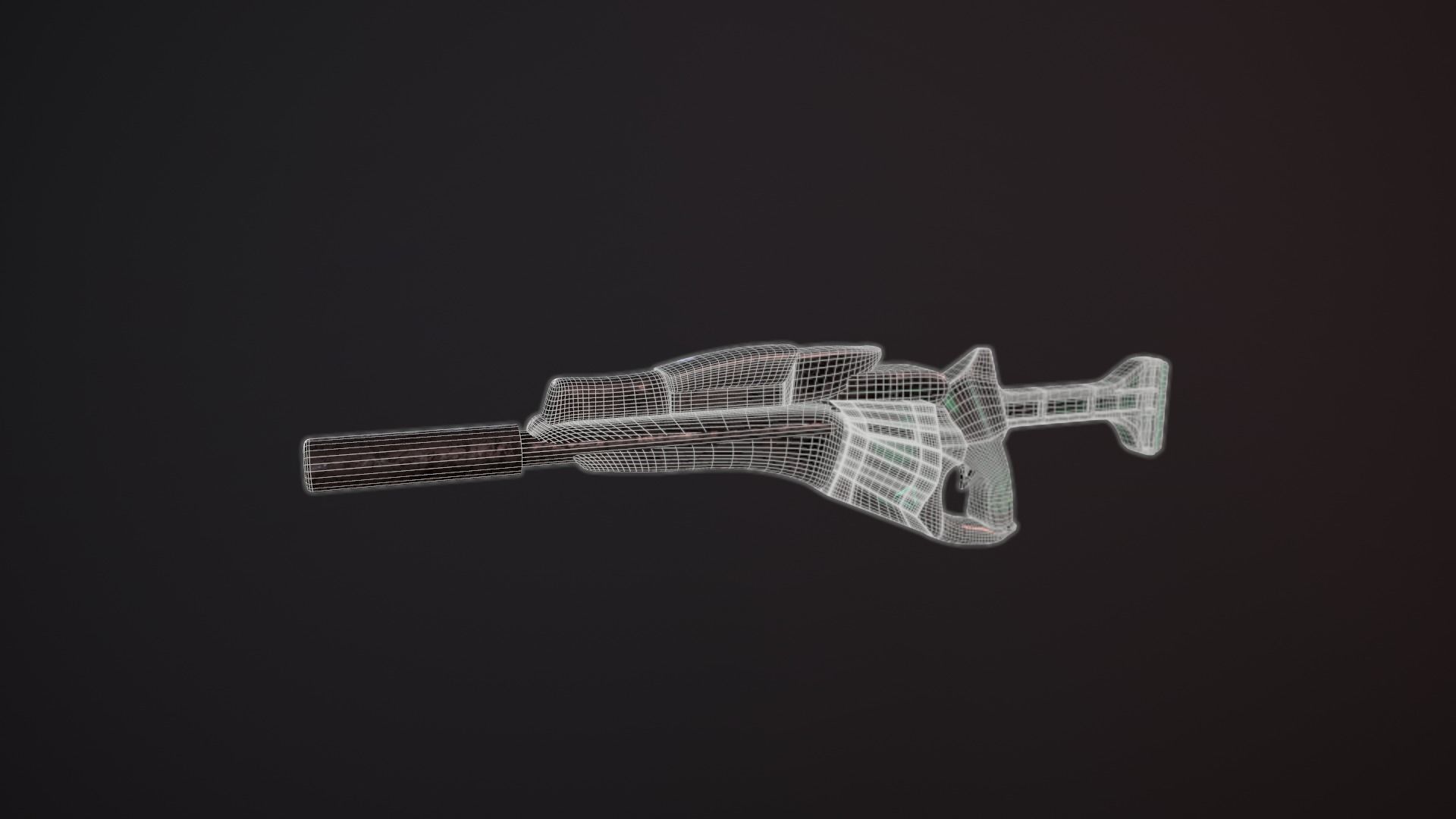 Steel Dragon Alien Weapon Low-poly 3D model_7