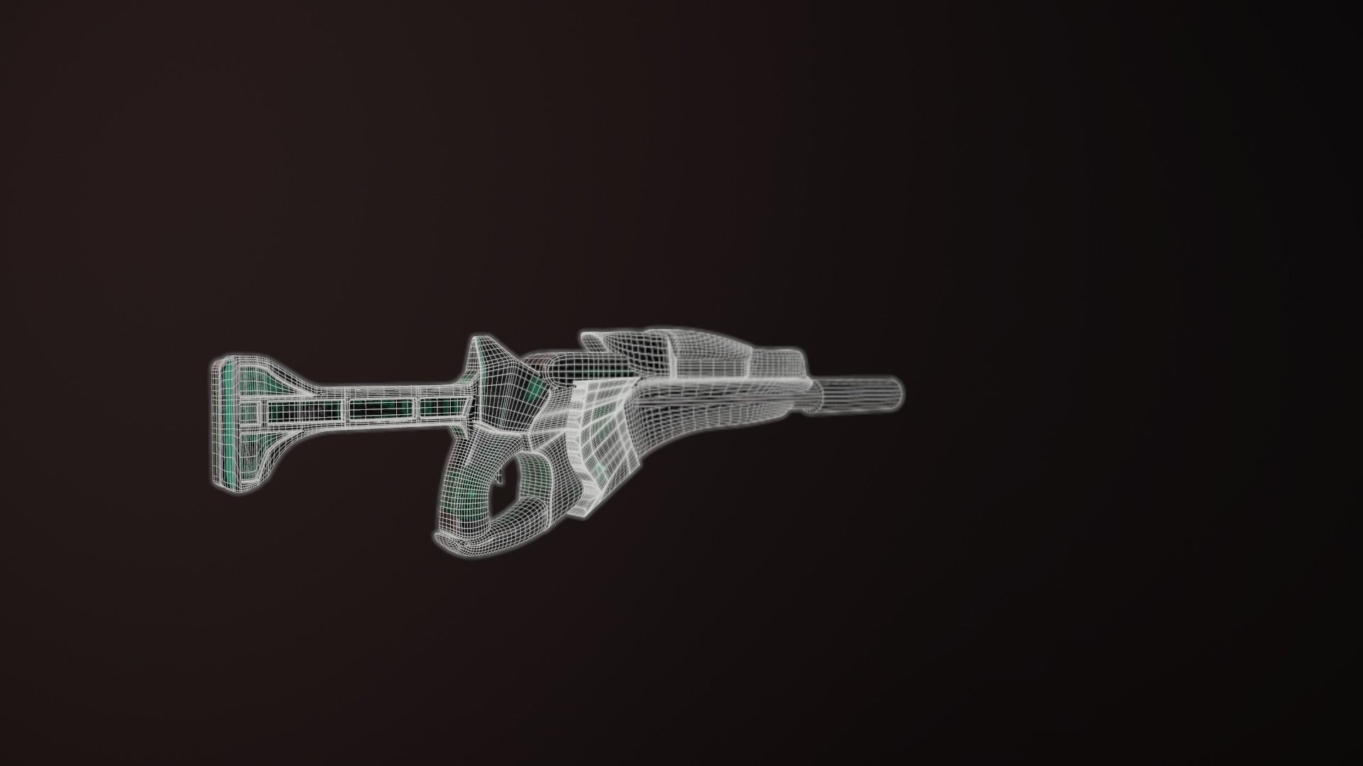 Steel Dragon Alien Weapon Low-poly 3D model_9