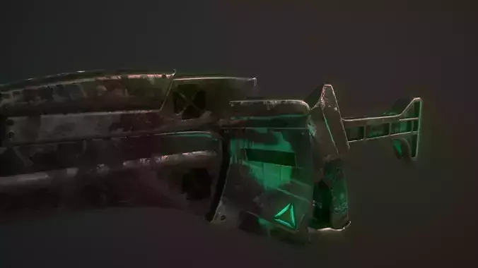 Steel Dragon Alien Weapon Low-poly 3D model