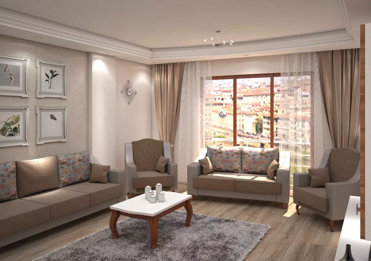 living room scene 3D model_0