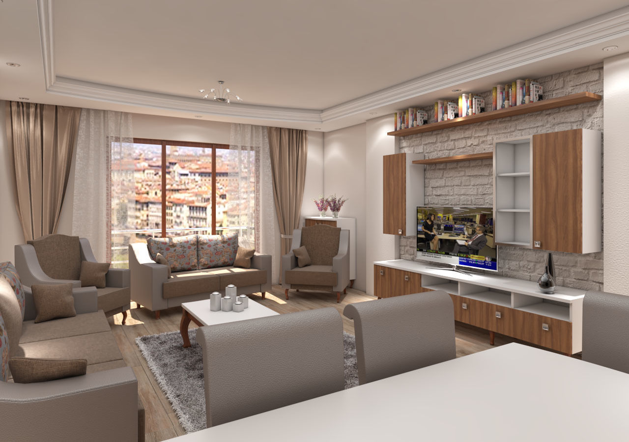 living room scene 3D model_4