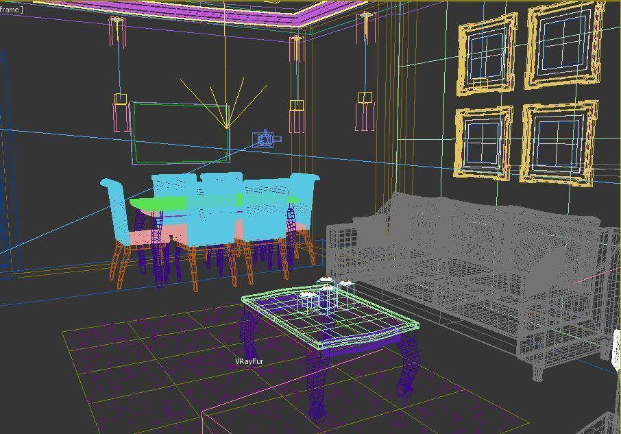 living room scene 3D model_6