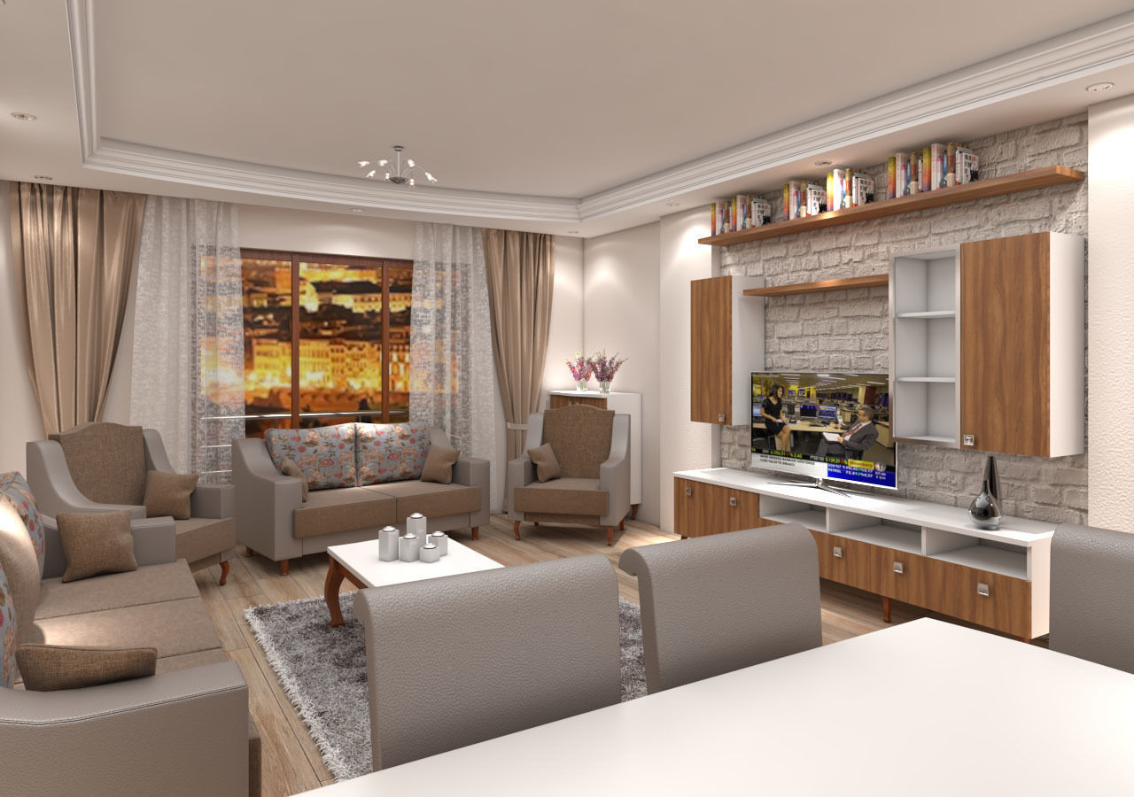 living room scene 3D model_3