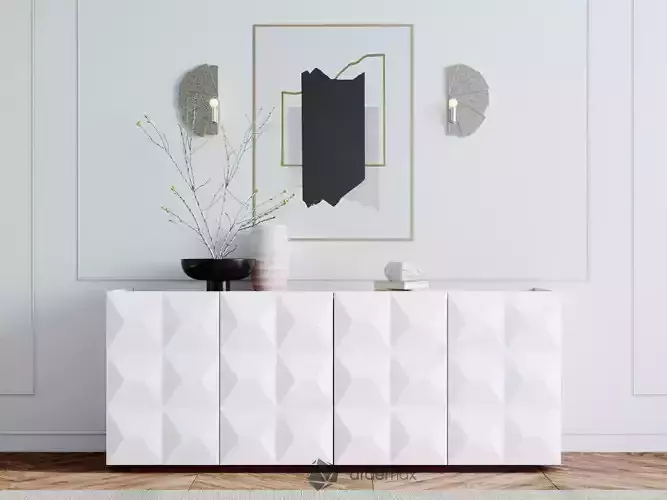 Media credenza with decor