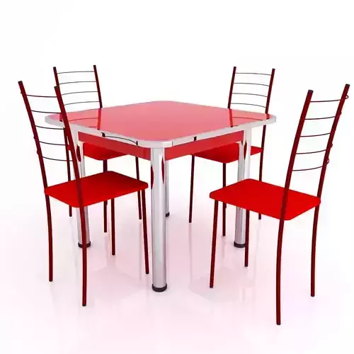Dinning Set 3D model dining table and chairs