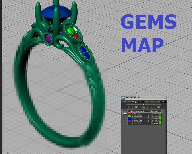 Nautilus 4 prong Engagement ring 3dmodel with 5mm 3D print model_15