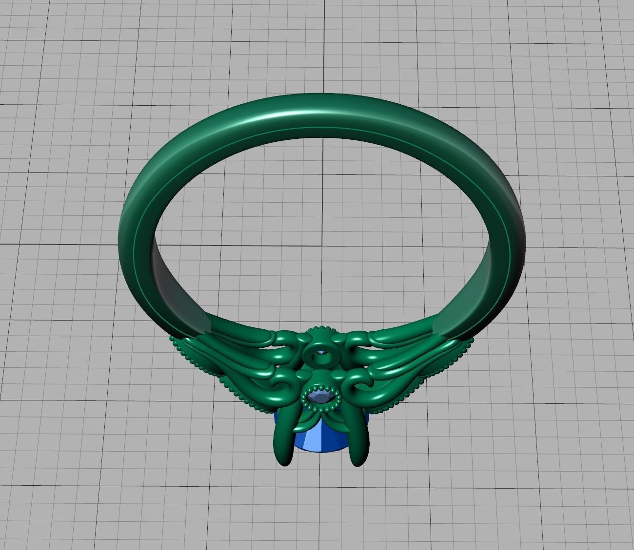 Nautilus 4 prong Engagement ring 3dmodel with 5mm 3D print model_16